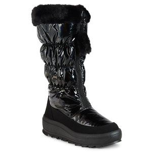 NEW Pajar Womens EU 39 (US 8-8.5) Toboggan Faux Fur-Trim Puffer Boots, Black